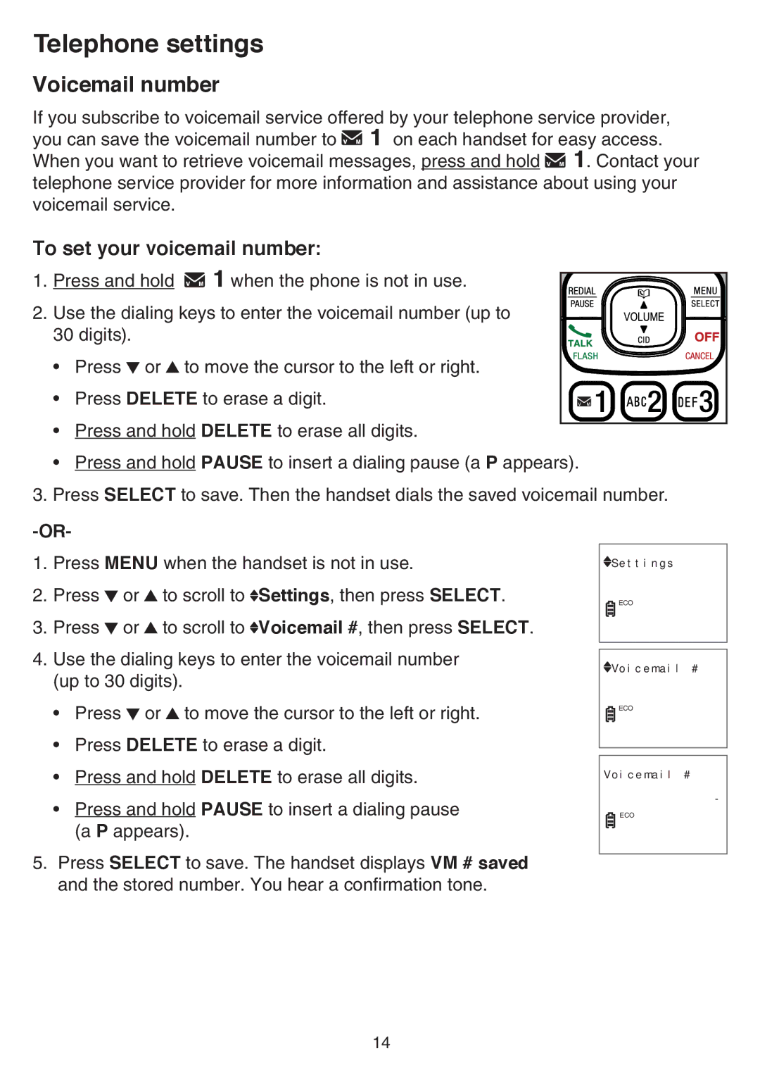 VTech CS6519-16, CS6519-2, CS6519-14, CS6519-17, CS6519-15, CS6519-19 user manual Voicemail number, To set your voicemail number 