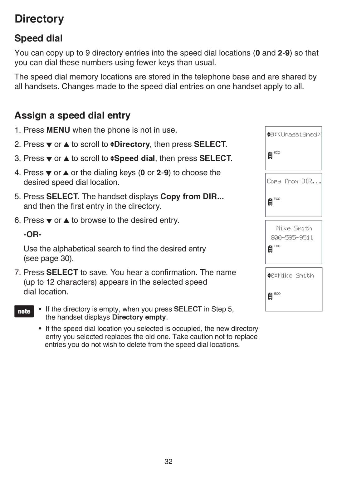 VTech CS6519-14, CS6519-2, CS6519-17, CS6519-16, CS6519-15, CS6519-19 user manual Speed dial, Assign a speed dial entry 