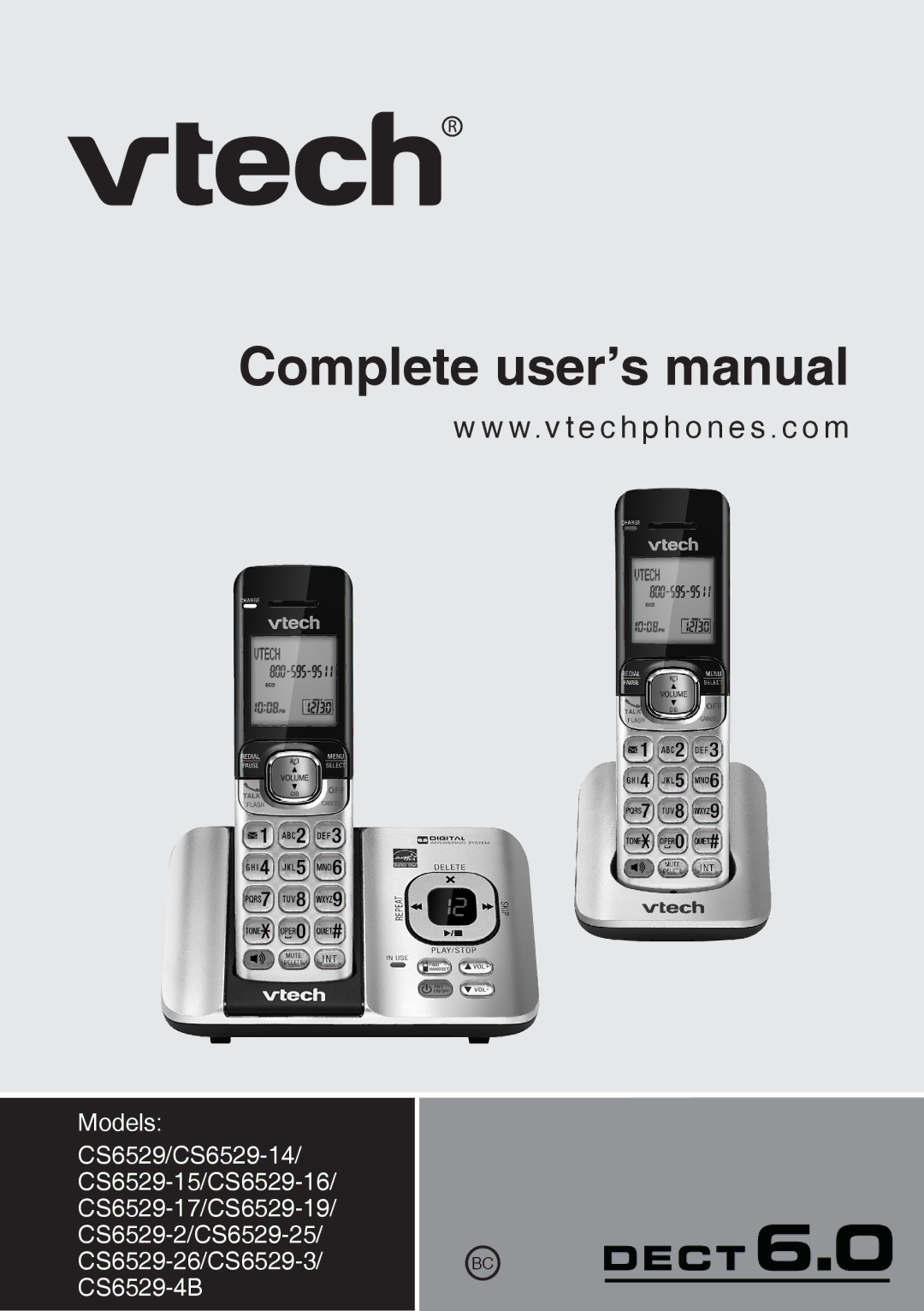 VTech CS6529-3, CS6529-4B, CS6529-25, CS6529-17, CS6529-14, CS6529-16, CS6529-26, CS6529-15 user manual Complete user’s manual 