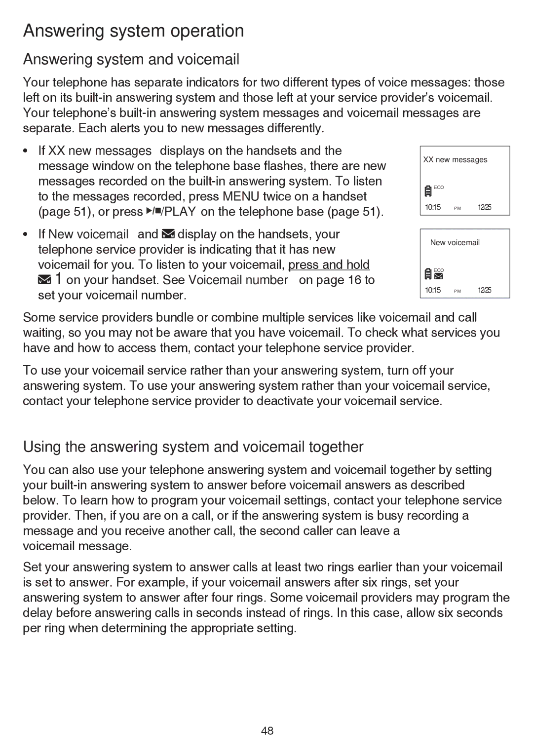 VTech CS6529-4B, CS6529-3, CS6529-25, CS6529-17, CS6529-14 Answering system operation, Answering system and voicemail 