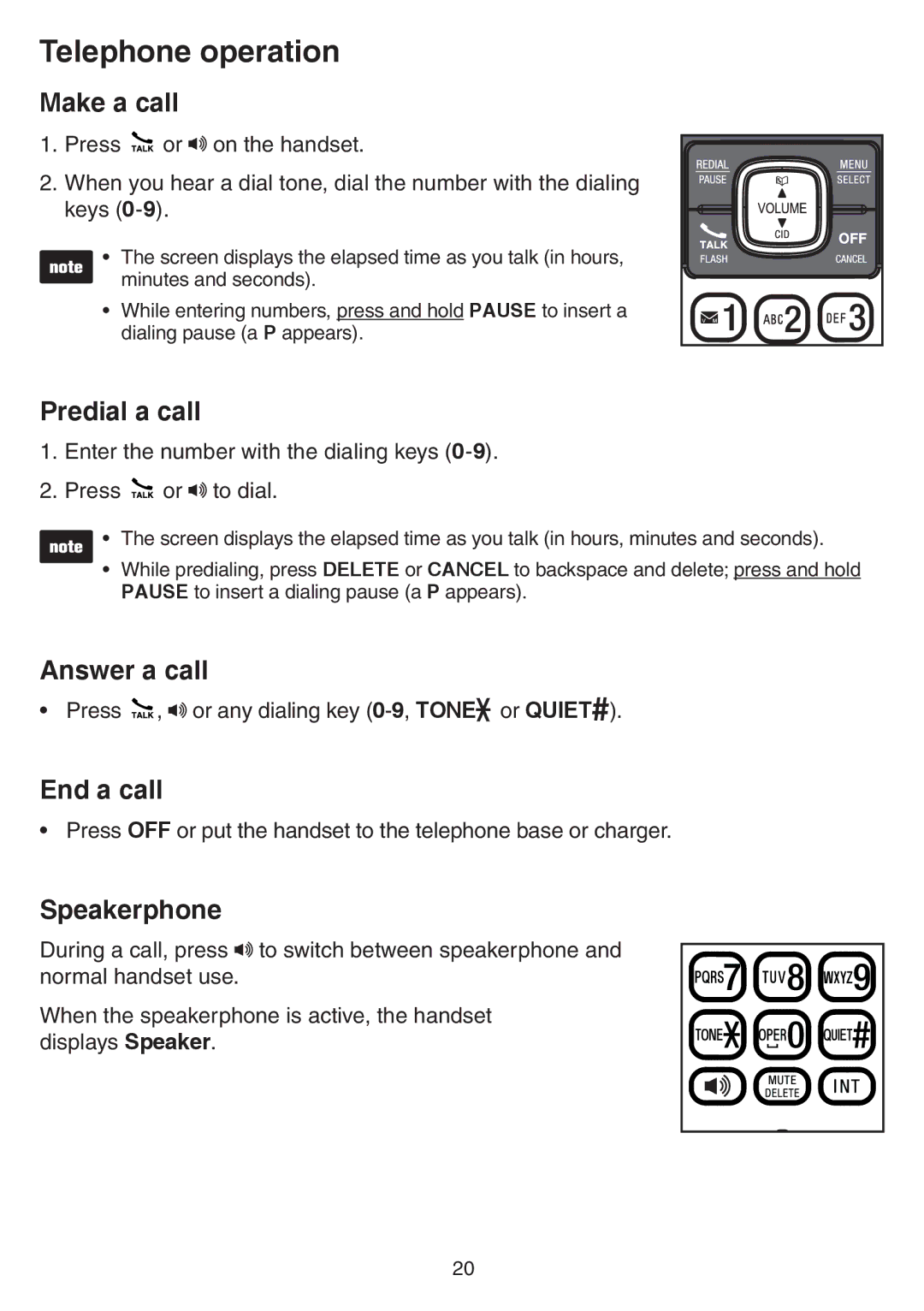 VTech CS6729-4D, CS6729-5, CS6729-21, CS6729-3 user manual Telephone operation 