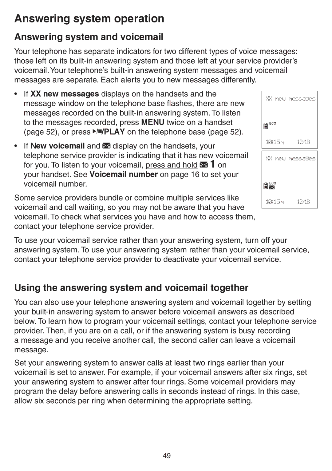 VTech CS6729-5, CS6729-21, CS6729-4D, CS6729-3 user manual Answering system operation, Answering system and voicemail 