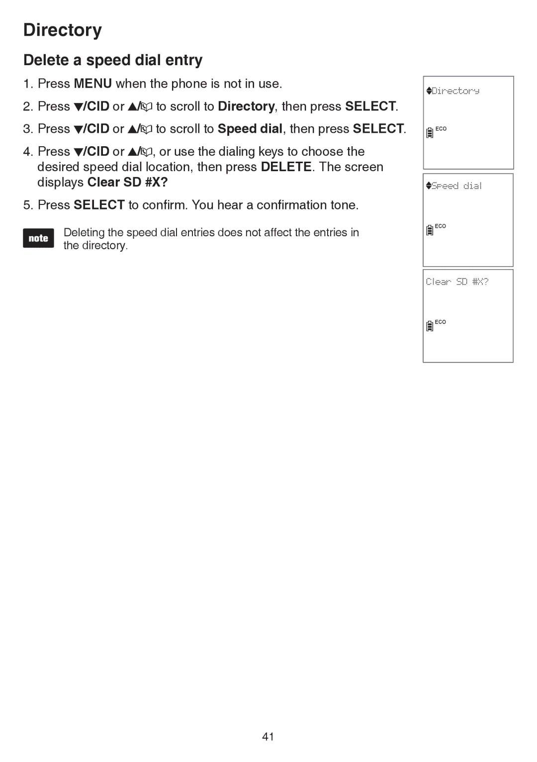 VTech CS6859-2, cs6858-3 user manual Delete a speed dial entry 