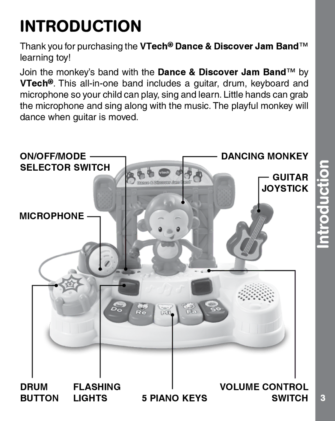 VTech dance & discover jam band user manual Introduction 