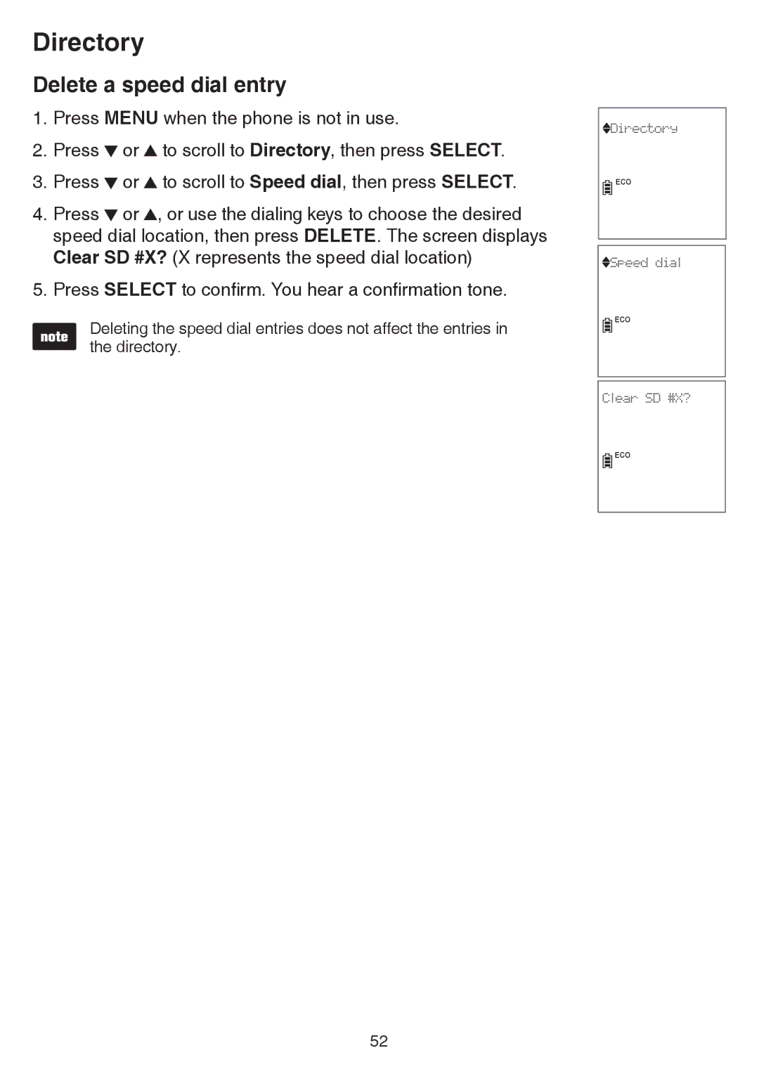 VTech dect 6.0 user manual Delete a speed dial entry 