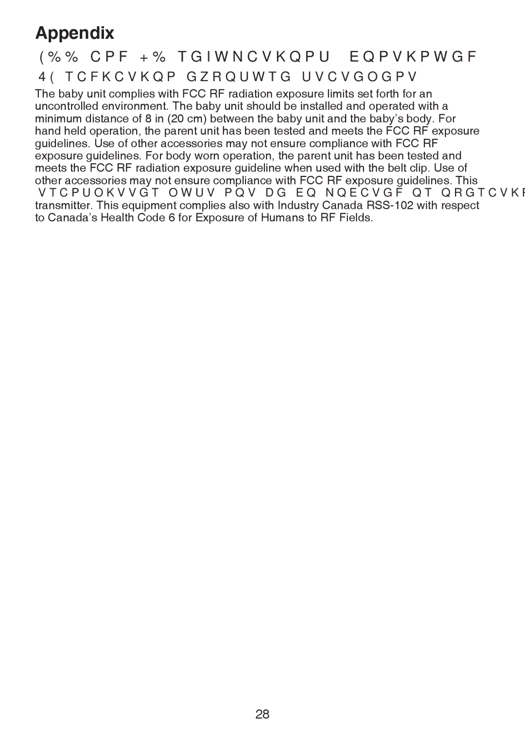 VTech DM221-2 user manual RF radiation exposure statement 