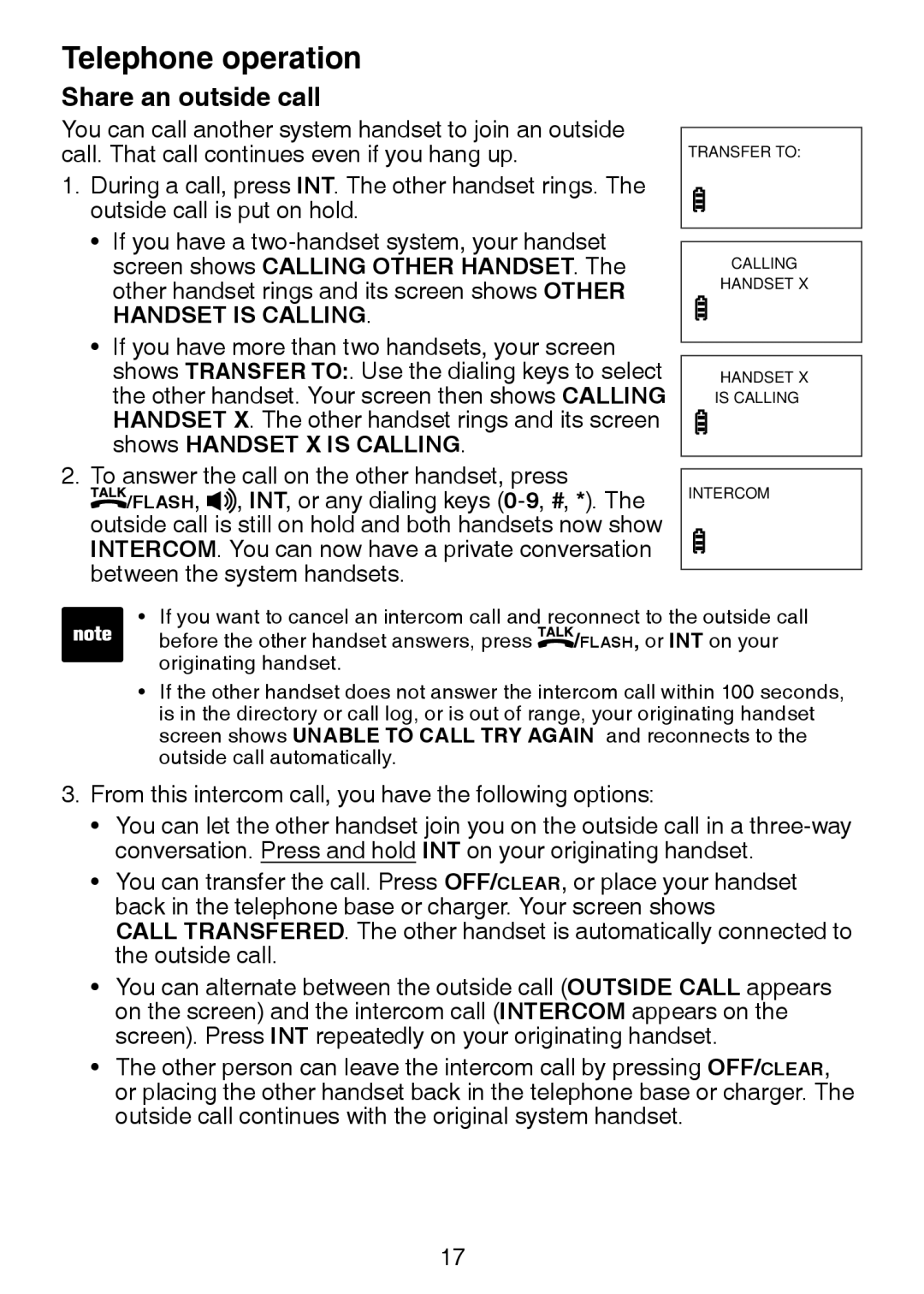 VTech DS3211-2 user manual Share an outside call 