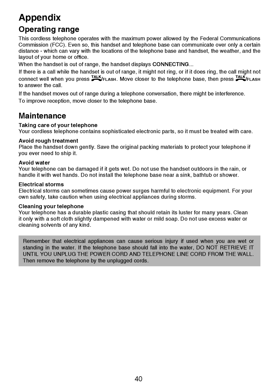 VTech DS3211-2 user manual Operating range, Maintenance 