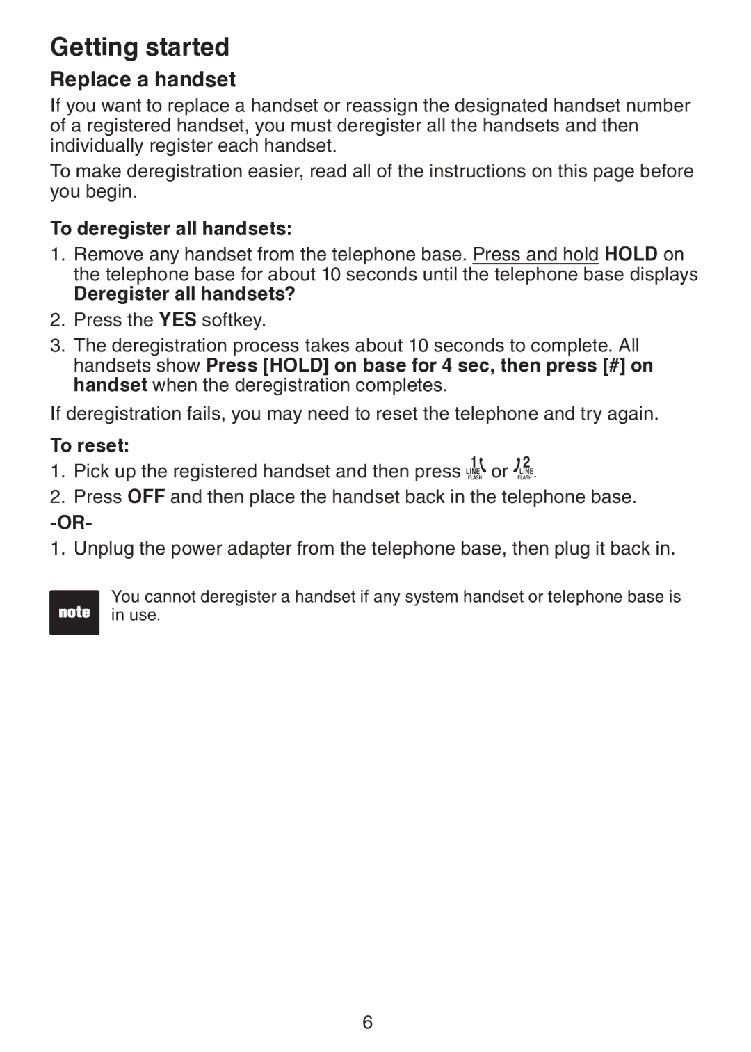 VTech DS6101 user manual Replace a handset, To deregister all handsets, Deregister all handsets?, To reset 