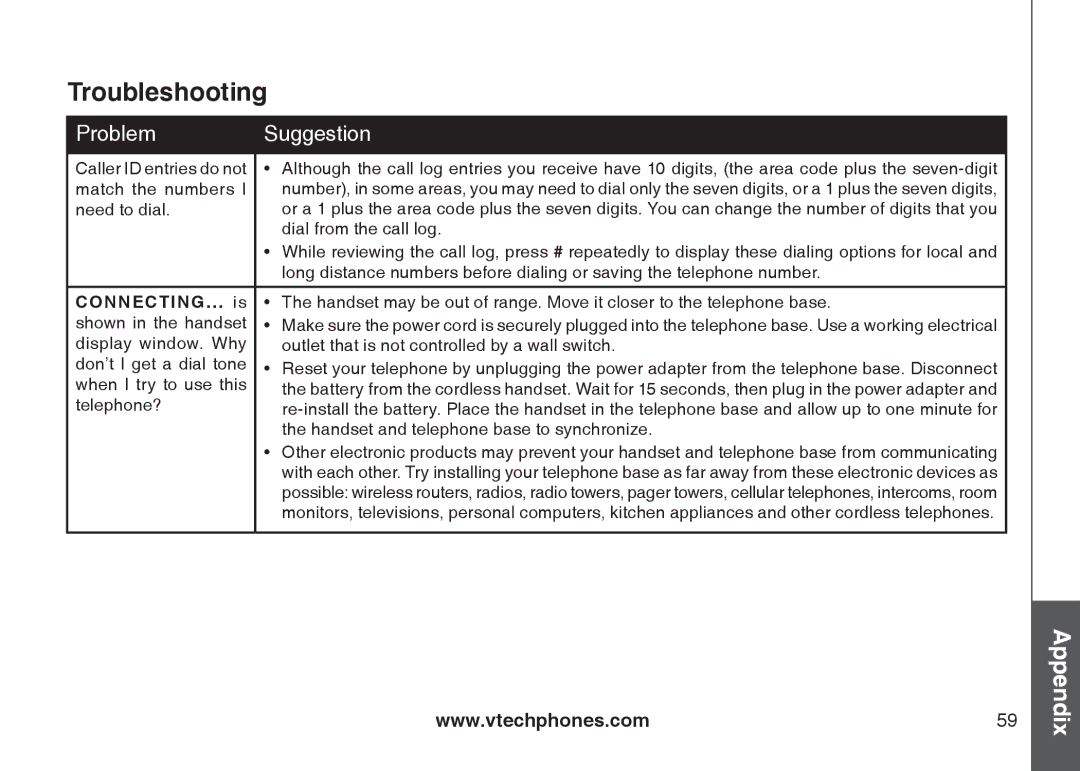 VTech DS6121-4 user manual CONNECTING... is 