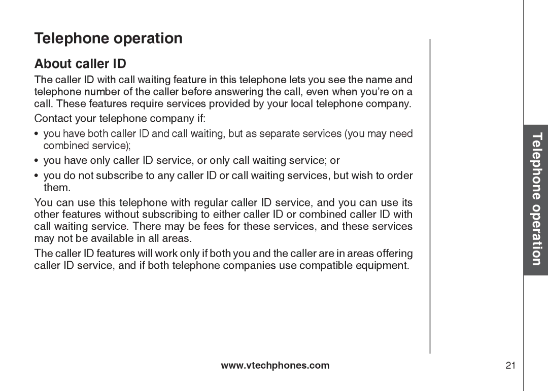 VTech DS6121 user manual About caller ID 