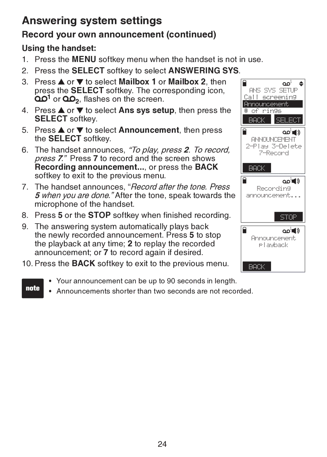 VTech DS6151 user manual Playback at any time 2 to replay the recorded 