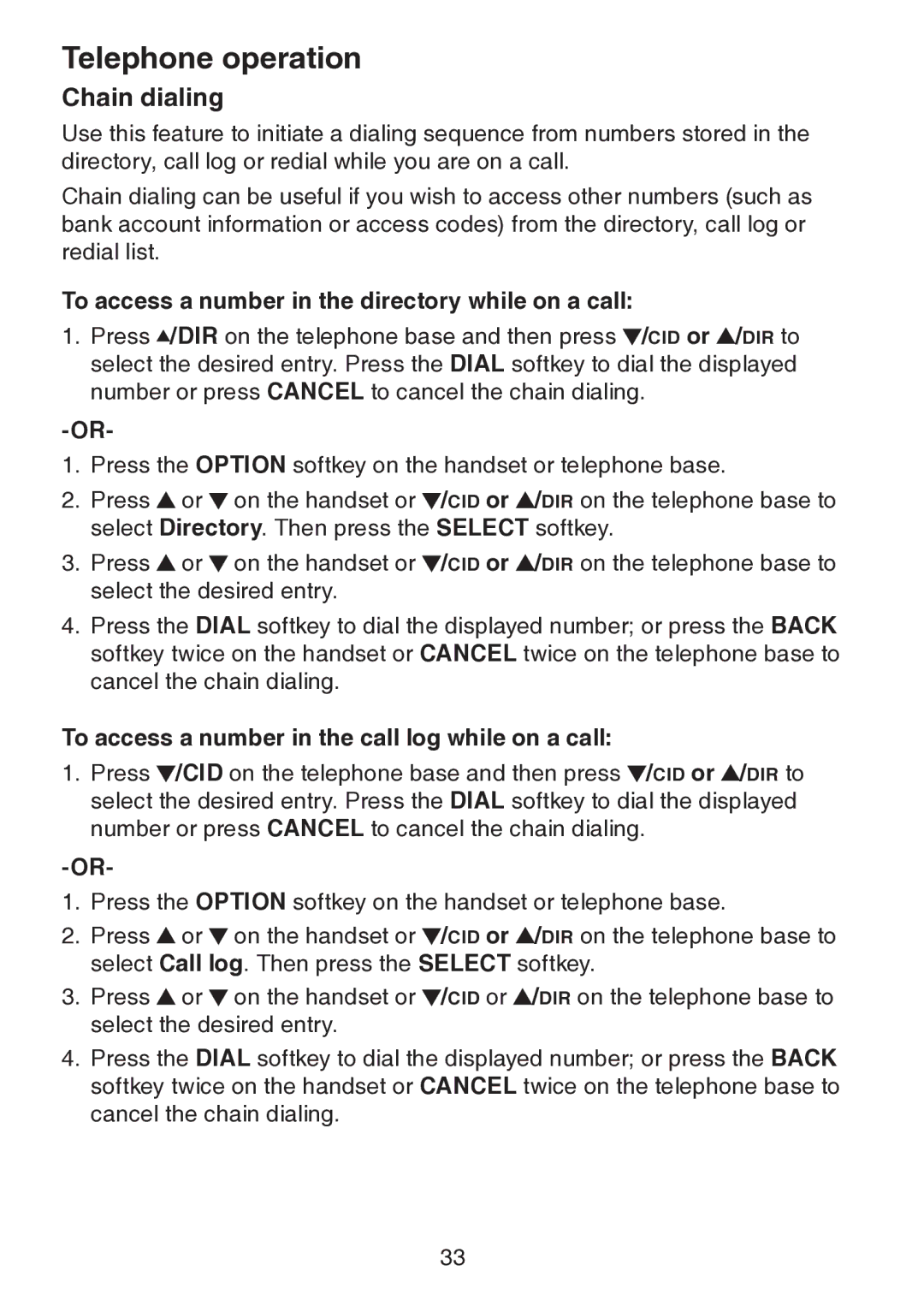 VTech DS6151 user manual Chain dialing, To access a number in the directory while on a call 