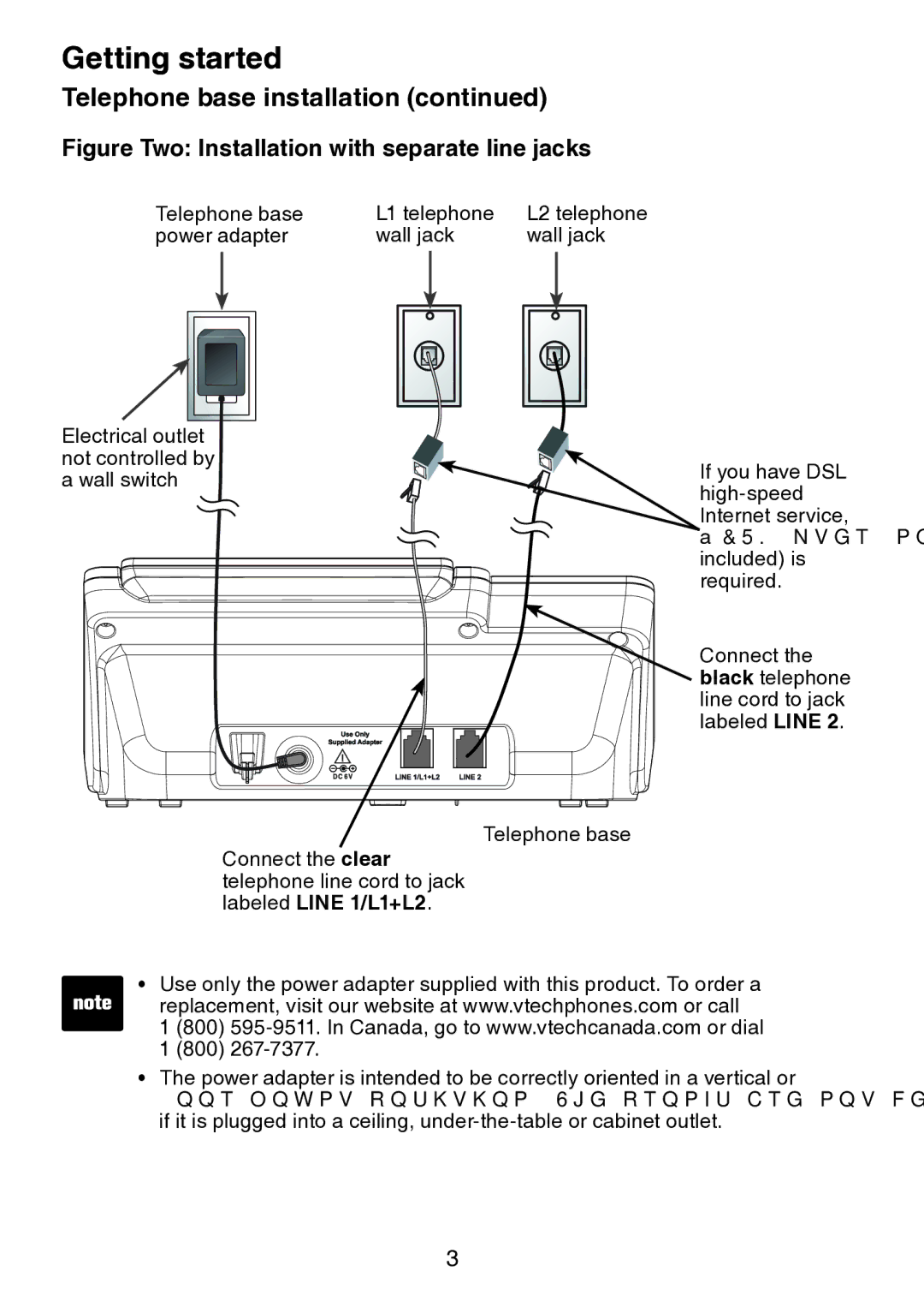 VTech DS6151 user manual Figure Two Installation with separate line jacks 