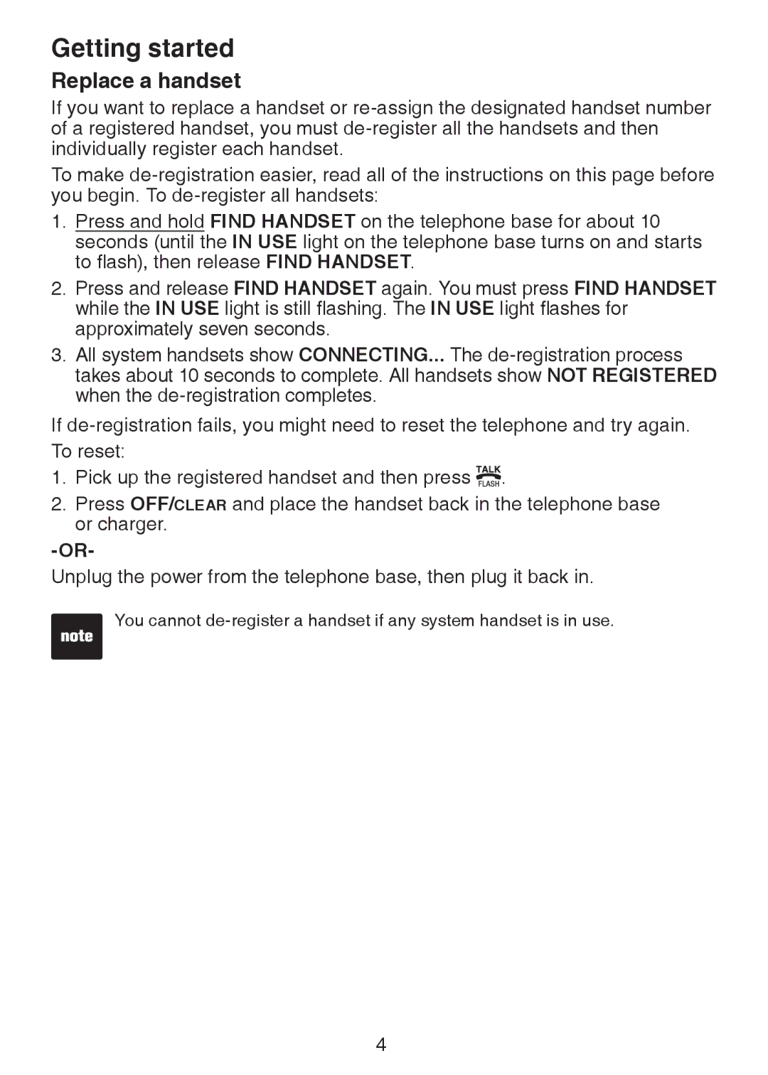 VTech DS6201 user manual Replace a handset 