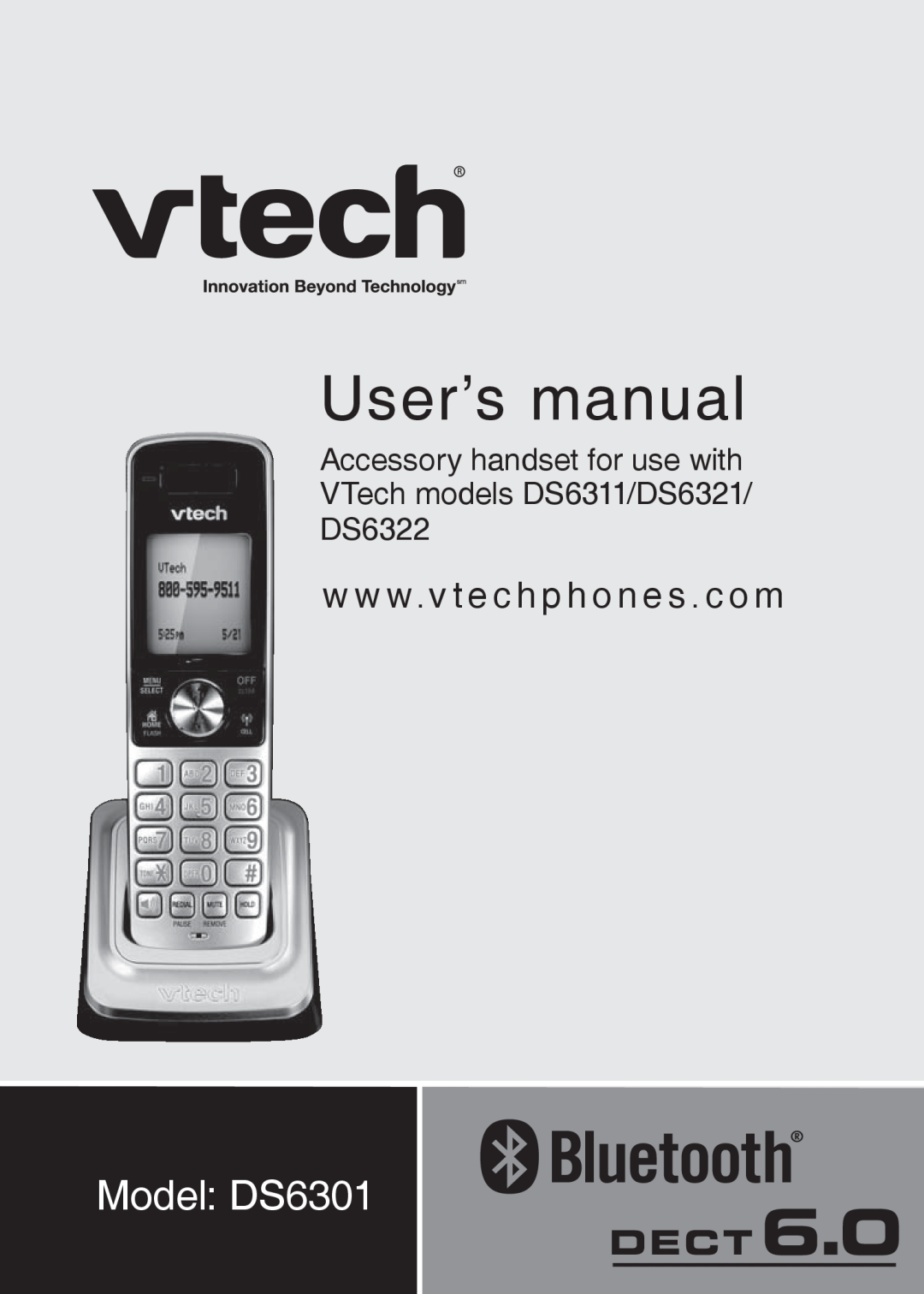 VTech DS6321, DS6322 user manual User’s manual, Model DS6301, w w w.v t e c h p h o n e s . c o m 