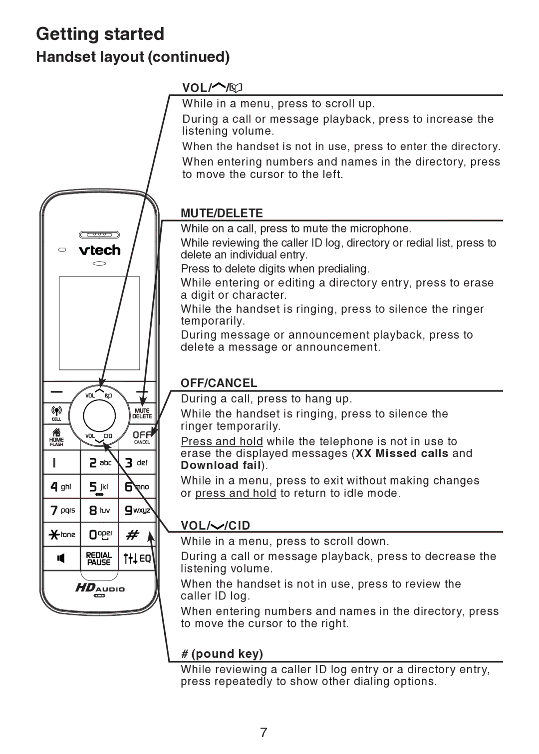 VTech DS6401 user manual Mute/Delete 