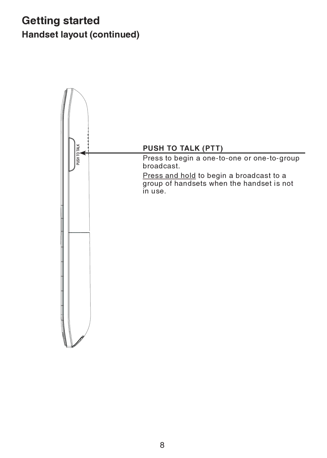 VTech DS6401 user manual Push to Talk PTT 