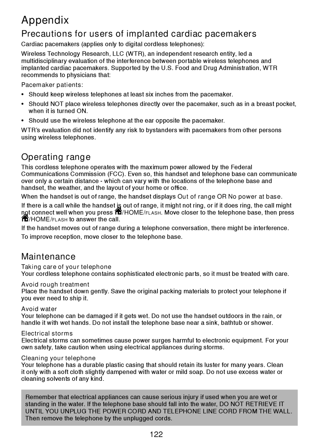 VTech DS6472-6 user manual Precautions for users of implanted cardiac pacemakers, Operating range, Maintenance 