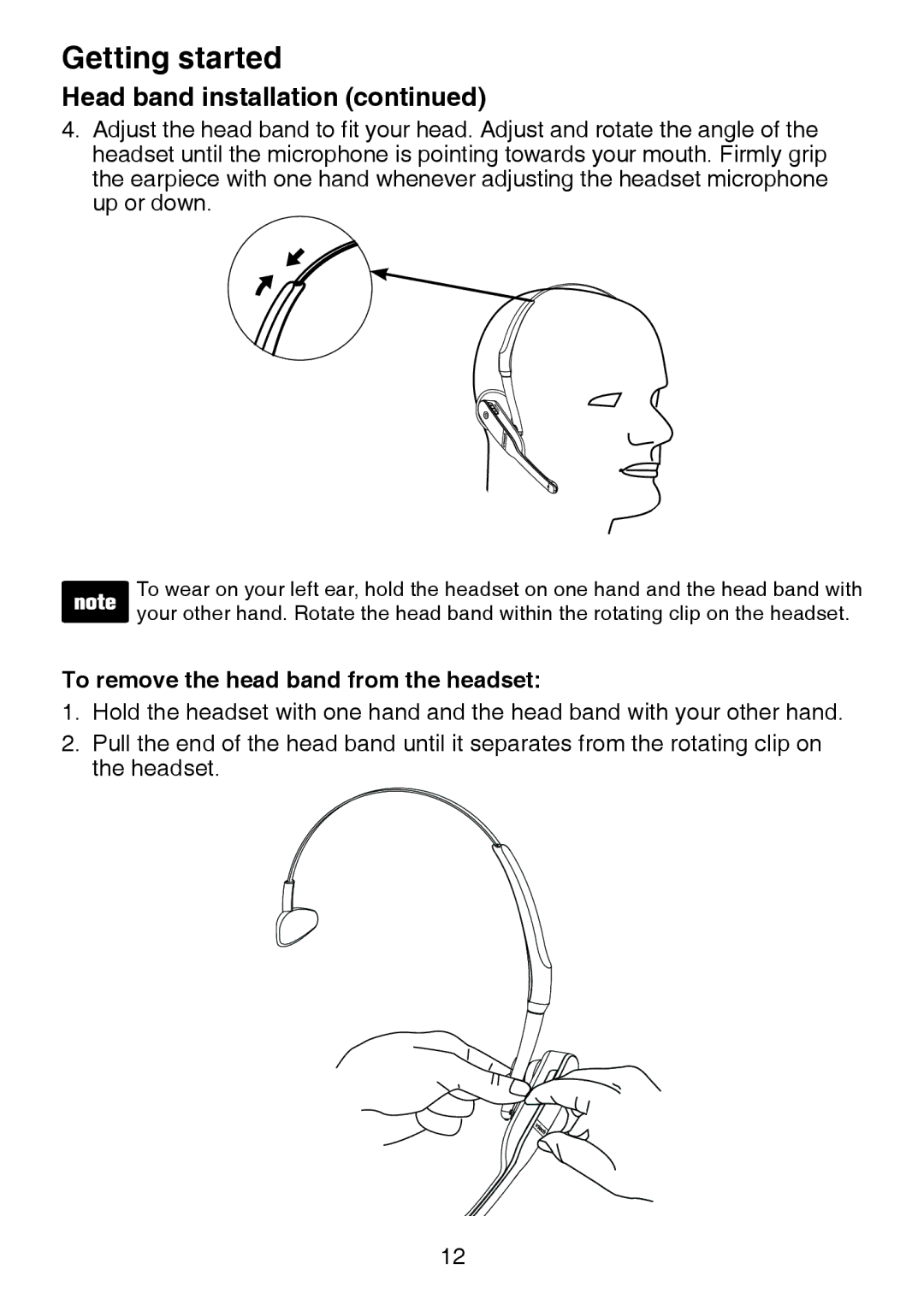 VTech DS6472-6 user manual To remove the head band from the headset 