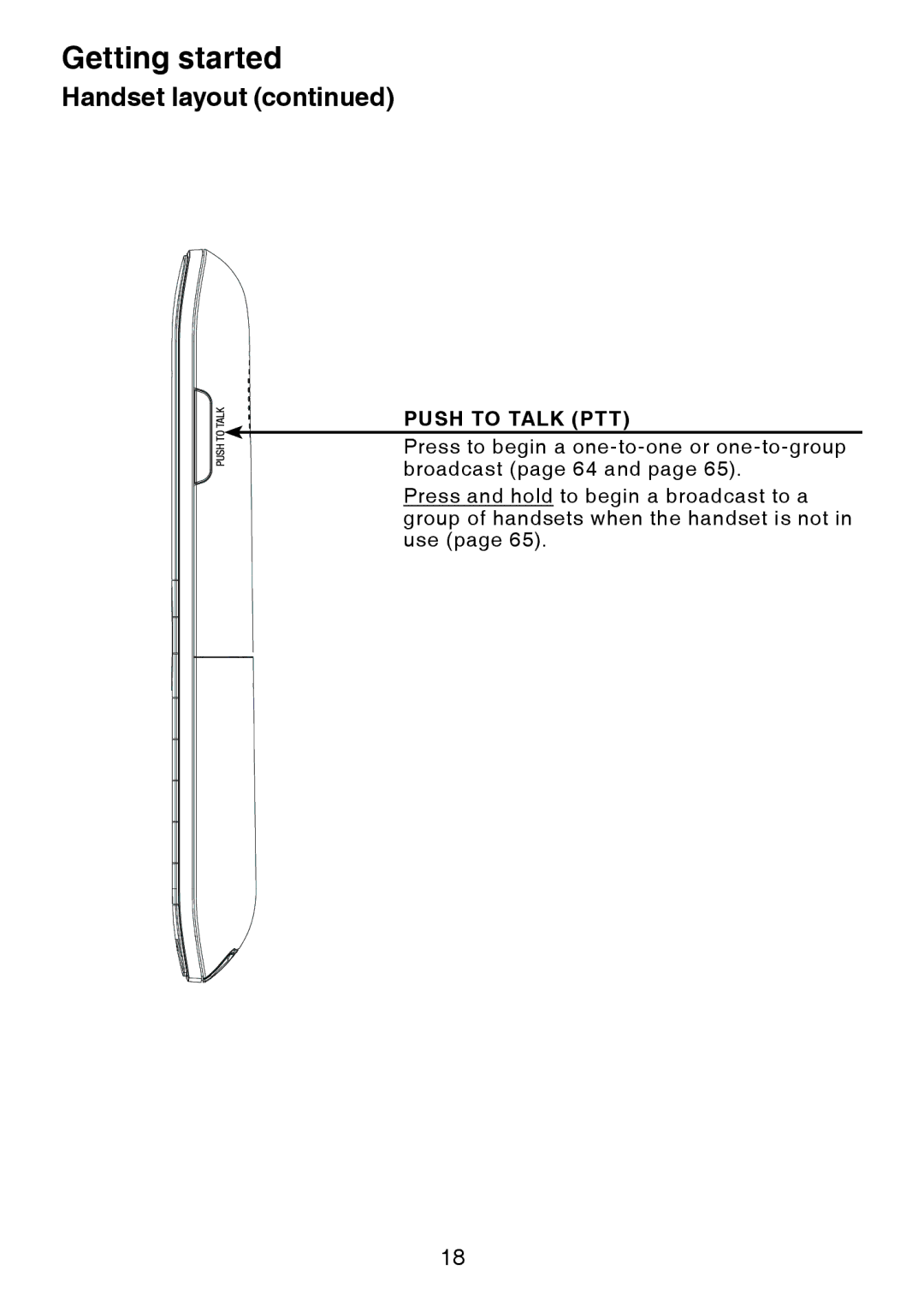 VTech DS6472-6 user manual Push to Talk PTT 