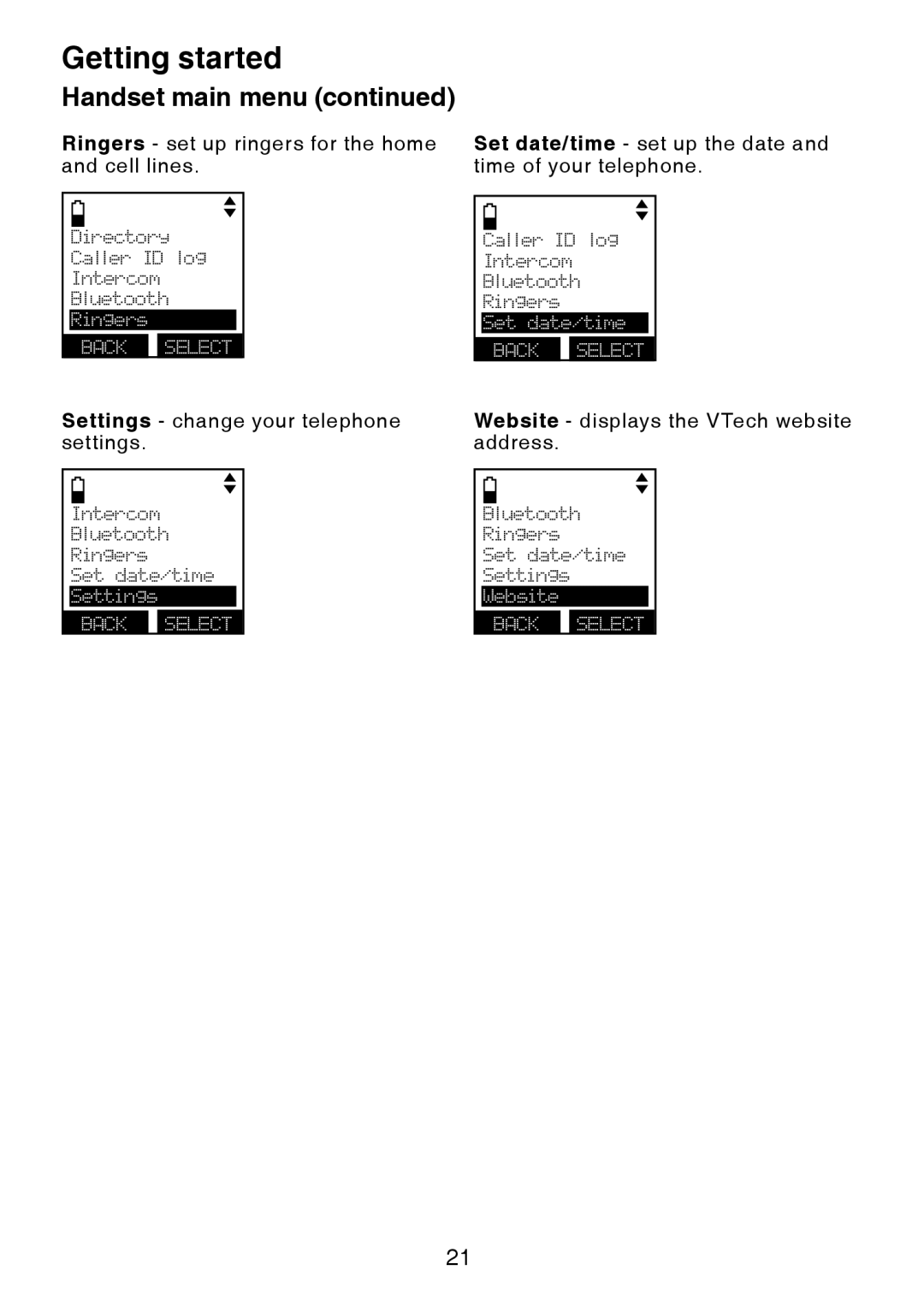 VTech DS6472-6 user manual Website displays the VTech website address 