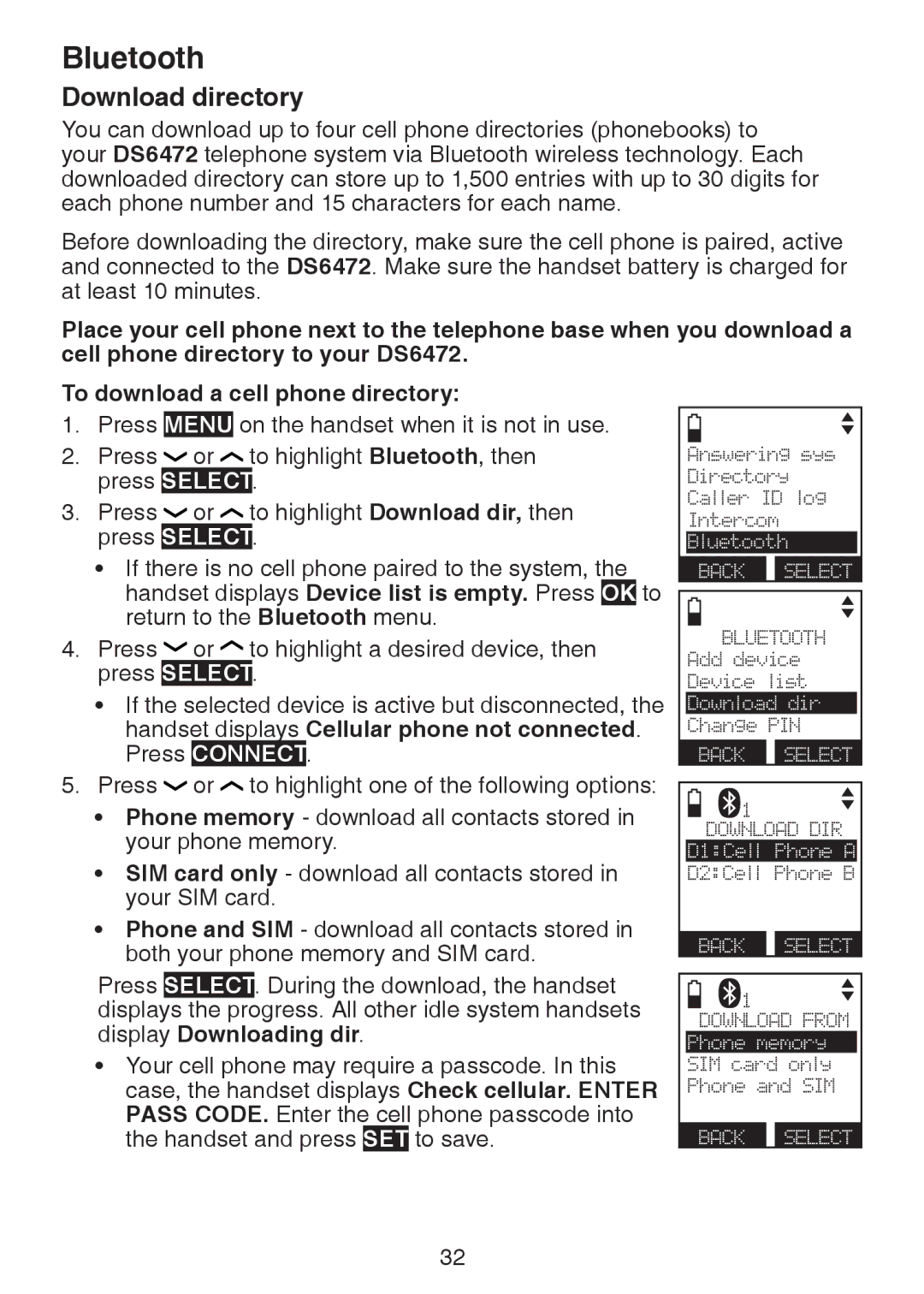 VTech DS6472-6 user manual Download directory 