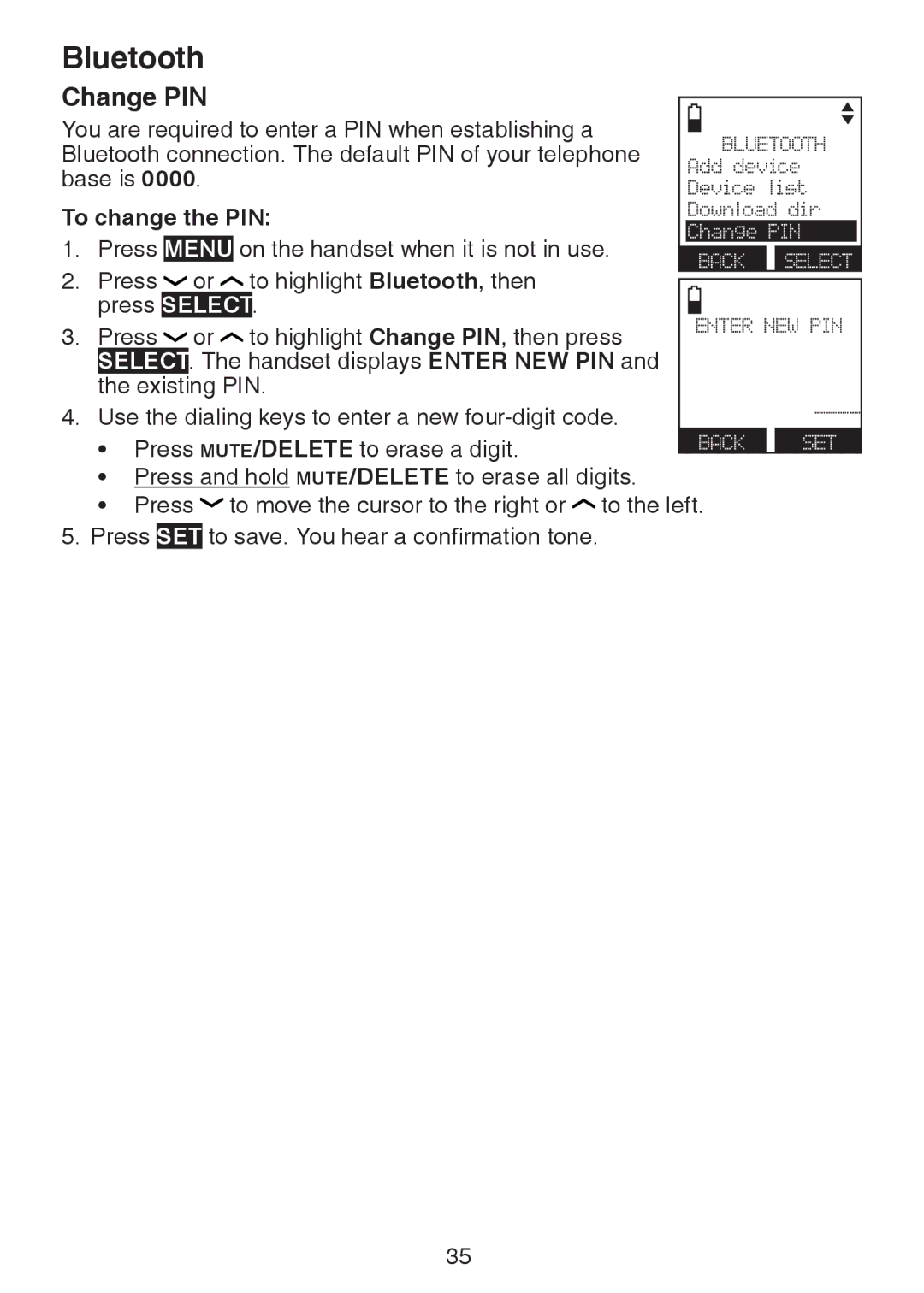 VTech DS6472-6 user manual Change PIN, To change the PIN 