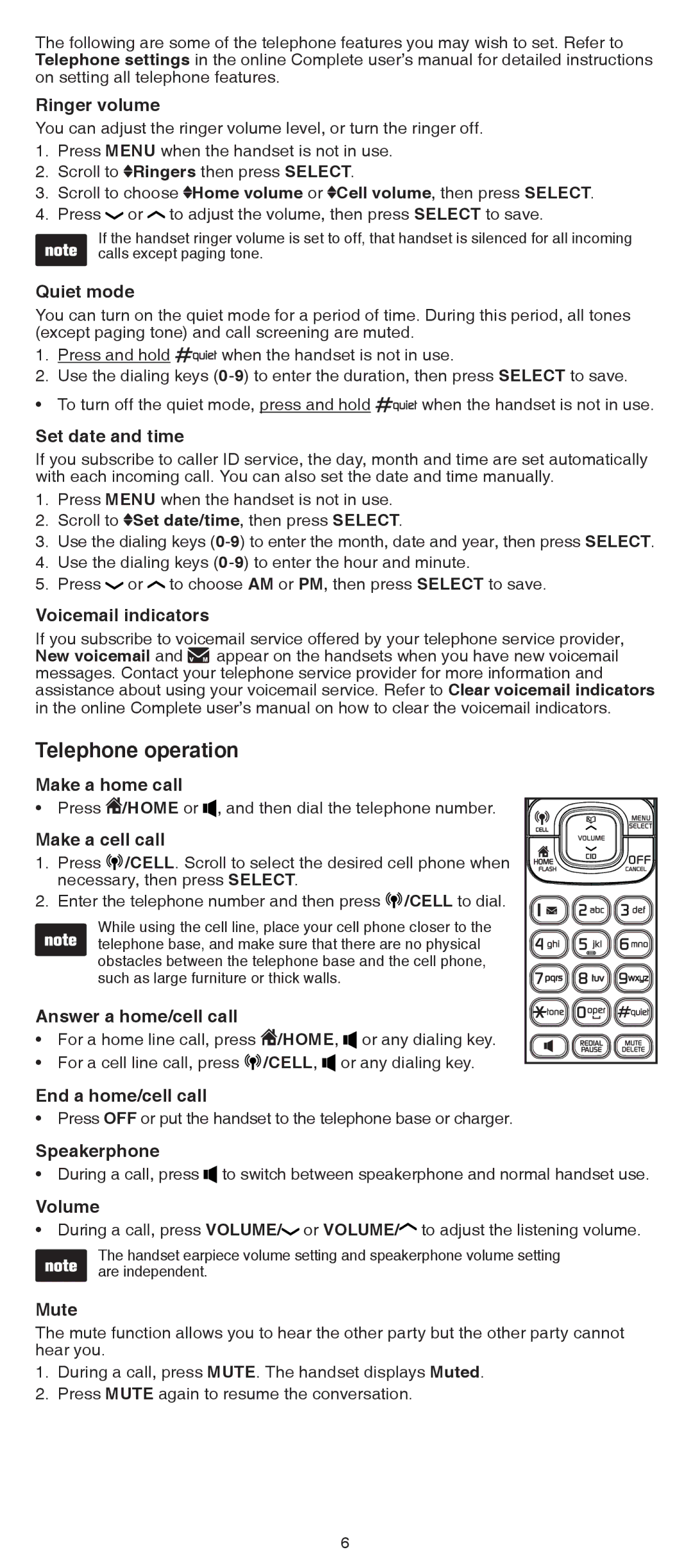 VTech DS6511-2, DS6511-3, DS6511-4A, DS6511-16, DS6511-15 user manual Telephone operation 