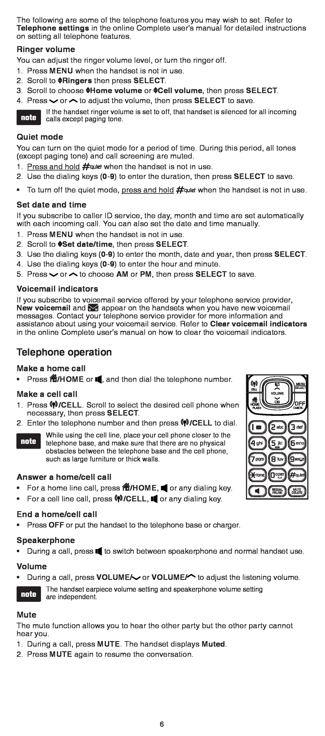 VTech DS6511-2, DS6511-3, DS6511-4A, DS6511-16, DS6511-15 user manual Telephone operation 
