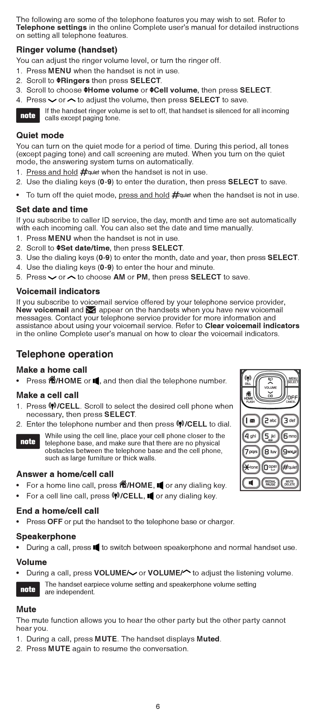 VTech DS6522-32, DS6522-4, DS6521-3, DS6521-2, DS6520-22 user manual Telephone operation 