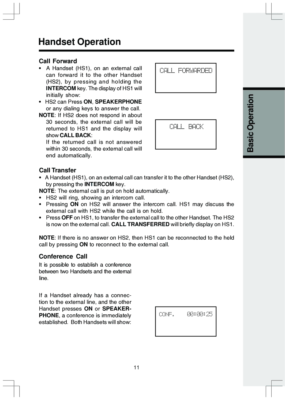 VTech ev 2653 manual Call Forward, Call Transfer, Conference Call 