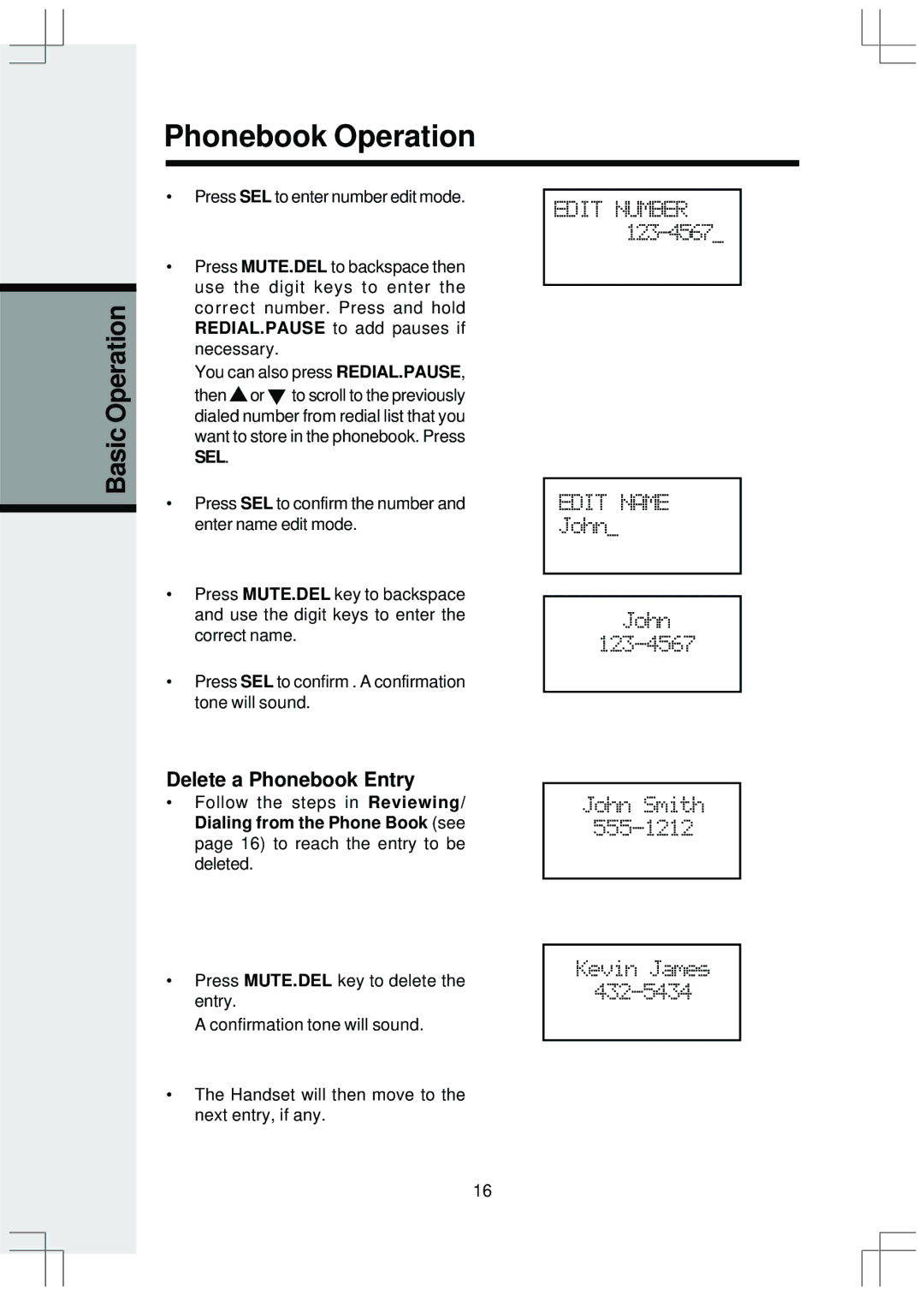 VTech ev 2653 manual Delete a Phonebook Entry 