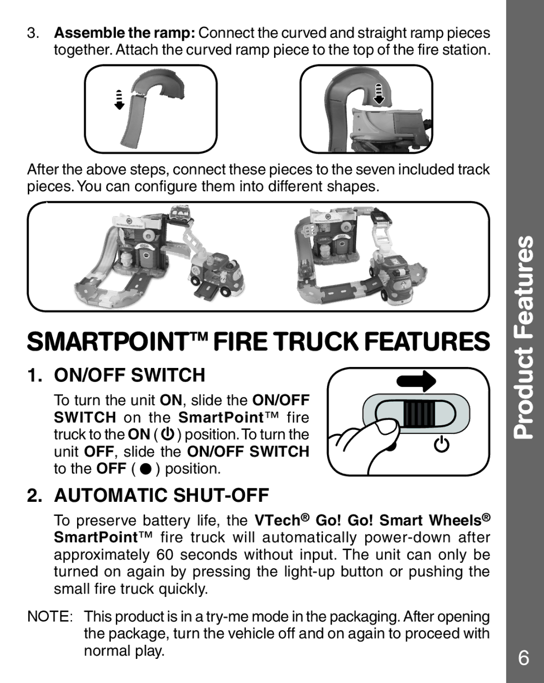 VTech fire command rescue center user manual Product Features, Smartpoint Fire Truck Features 