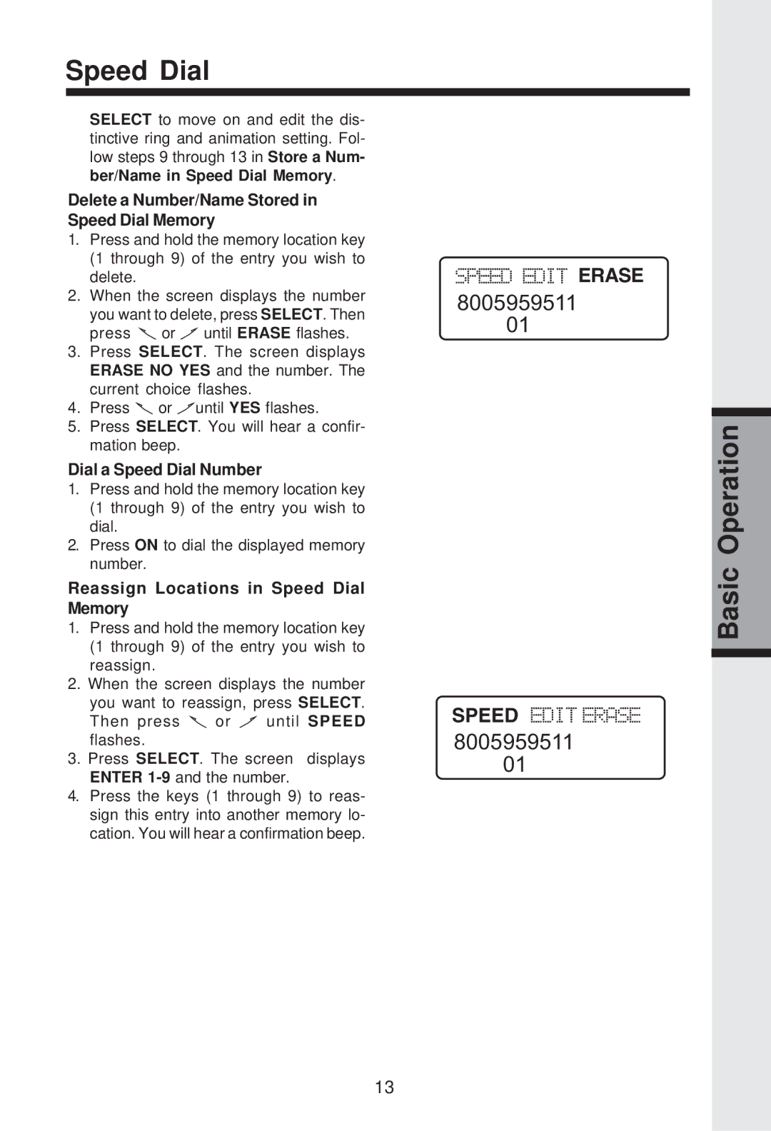 VTech GZ 2339 important safety instructions Delete a Number/Name Stored in Speed Dial Memory, Dial a Speed Dial Number 