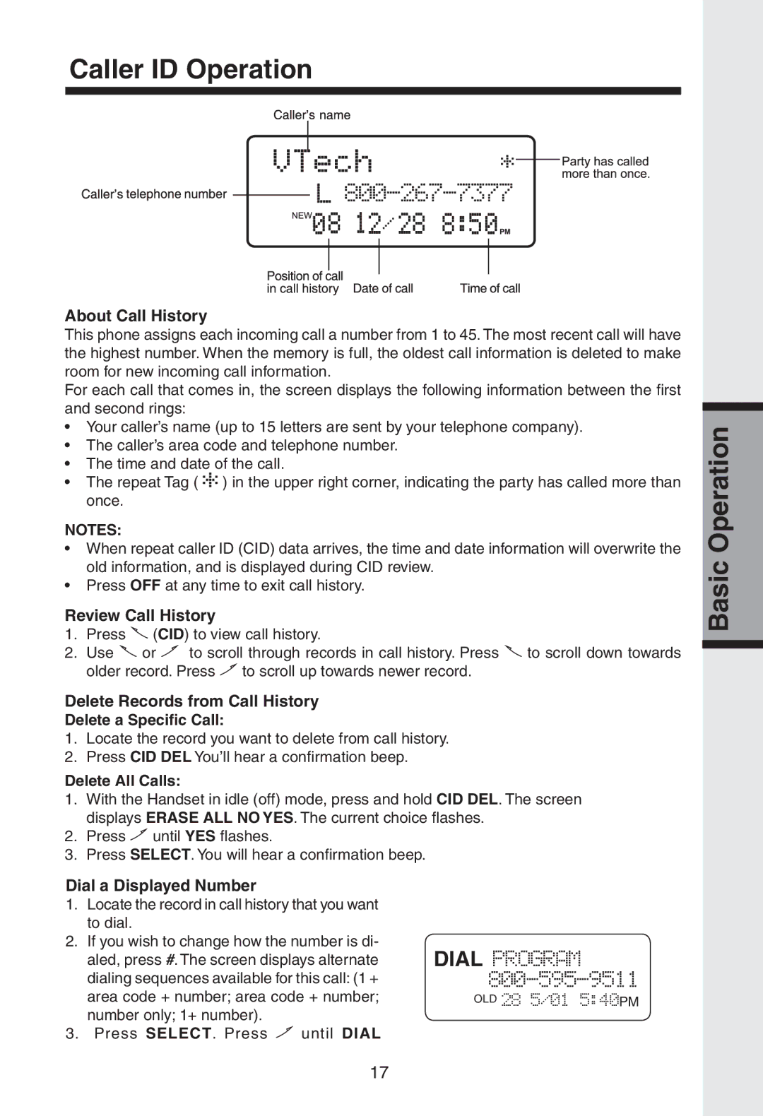 VTech gz2334 user manual Caller ID Operation 