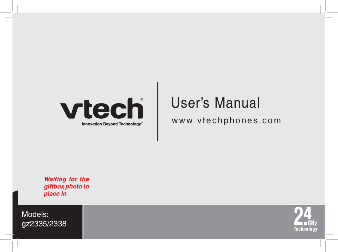 VTech gz2335, gz2338 user manual User’s Manual 