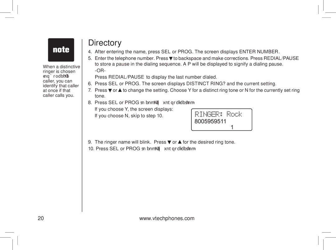 VTech gz5838 important safety instructions Directory 