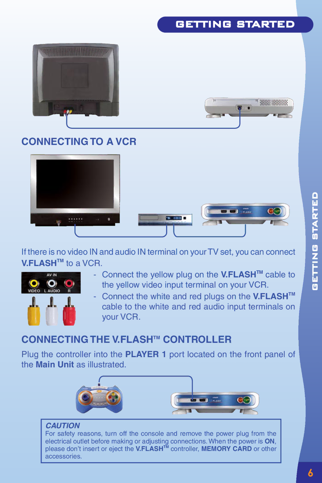 VTech Home Edutainment System manual Connecting to a VCR, Connecting the V.FLASHTM Controller 