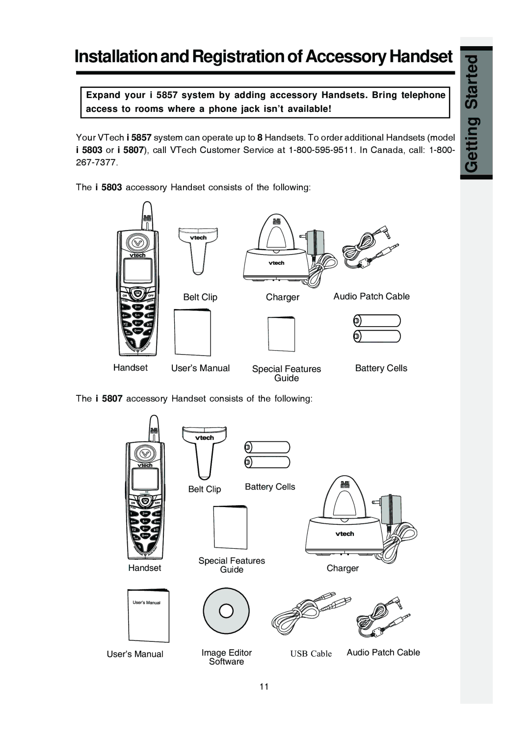 VTech i 5803 operating instructions Installation and Registration of Accessory Handset 