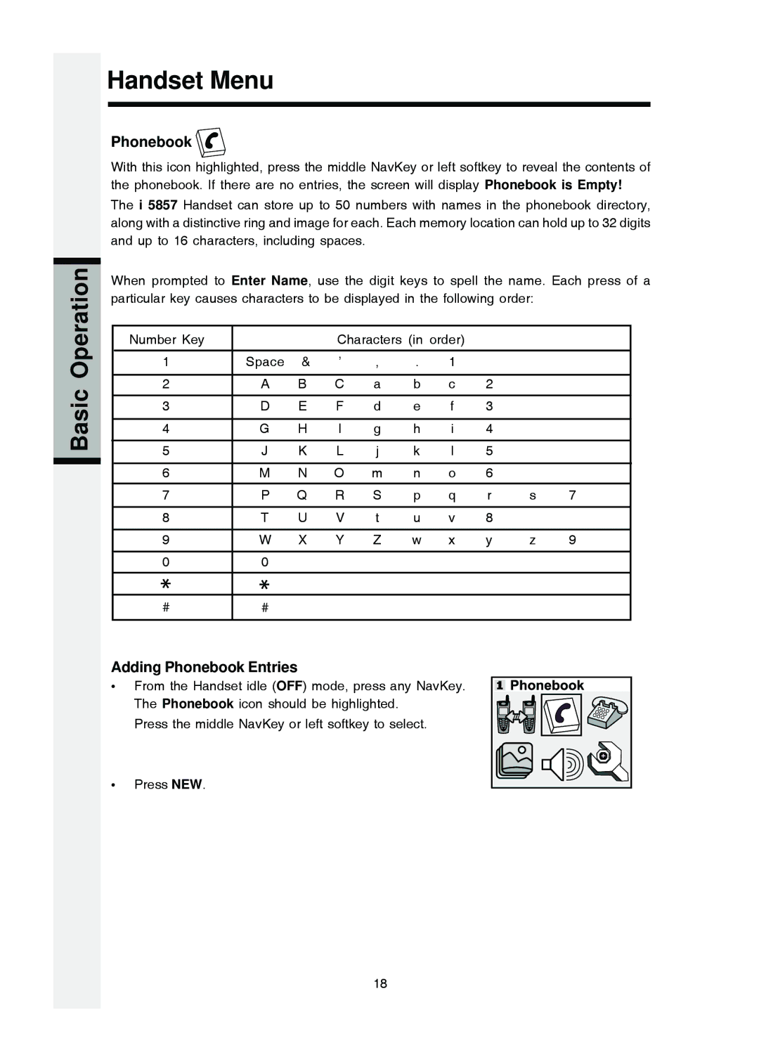 VTech i 5803 operating instructions Adding Phonebook Entries 