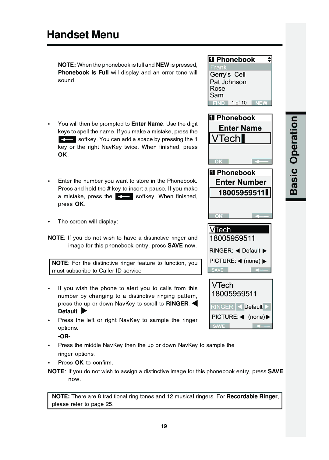 VTech i 5803 operating instructions Default 