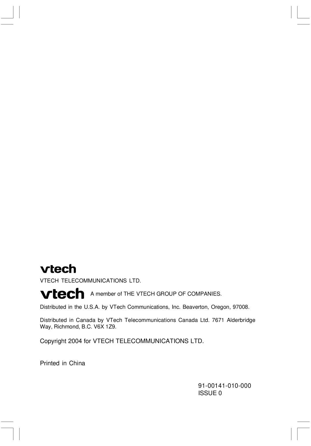 VTech i 5808 important safety instructions Issue 