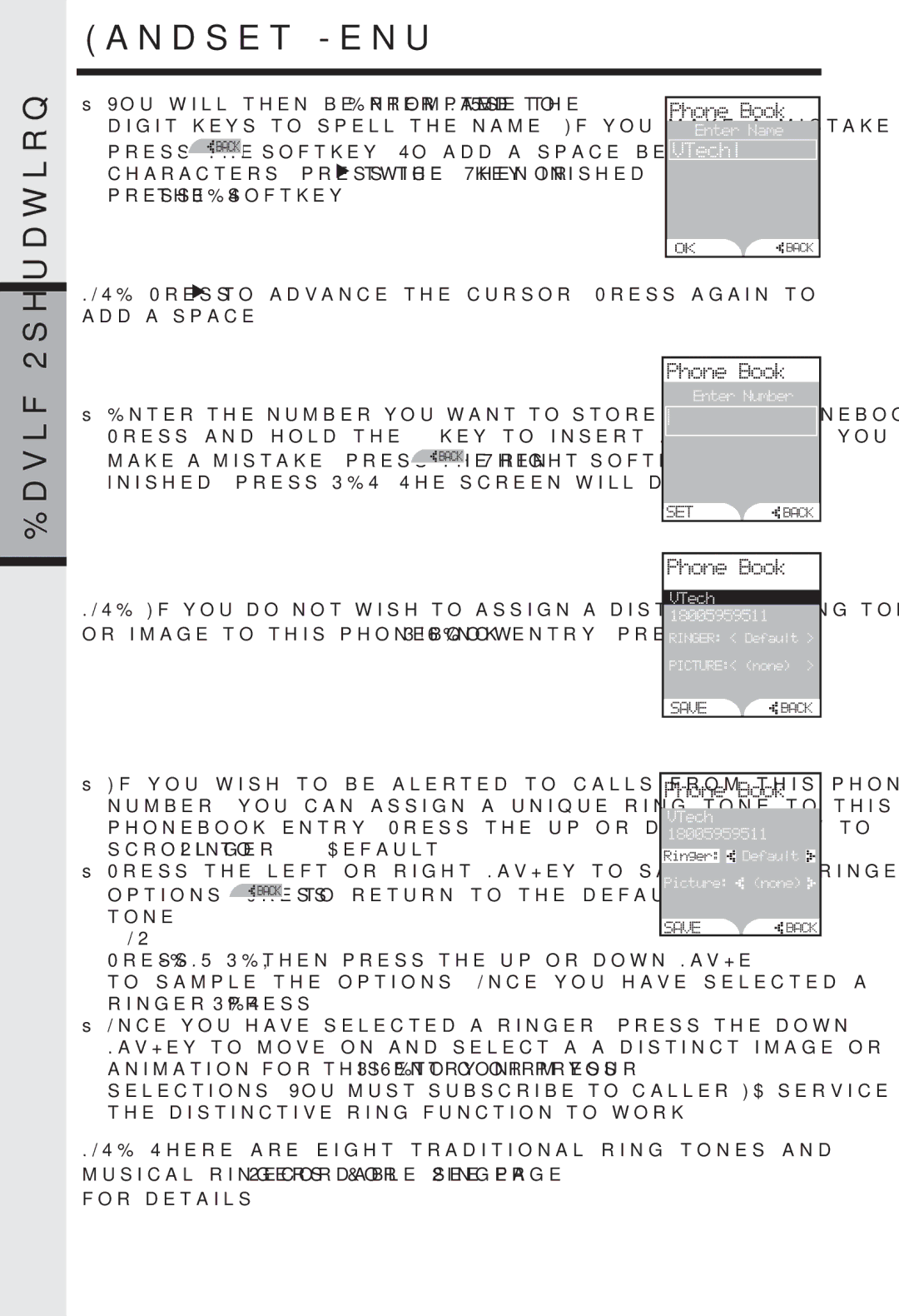 VTech I 5858 user manual Handset Menu 