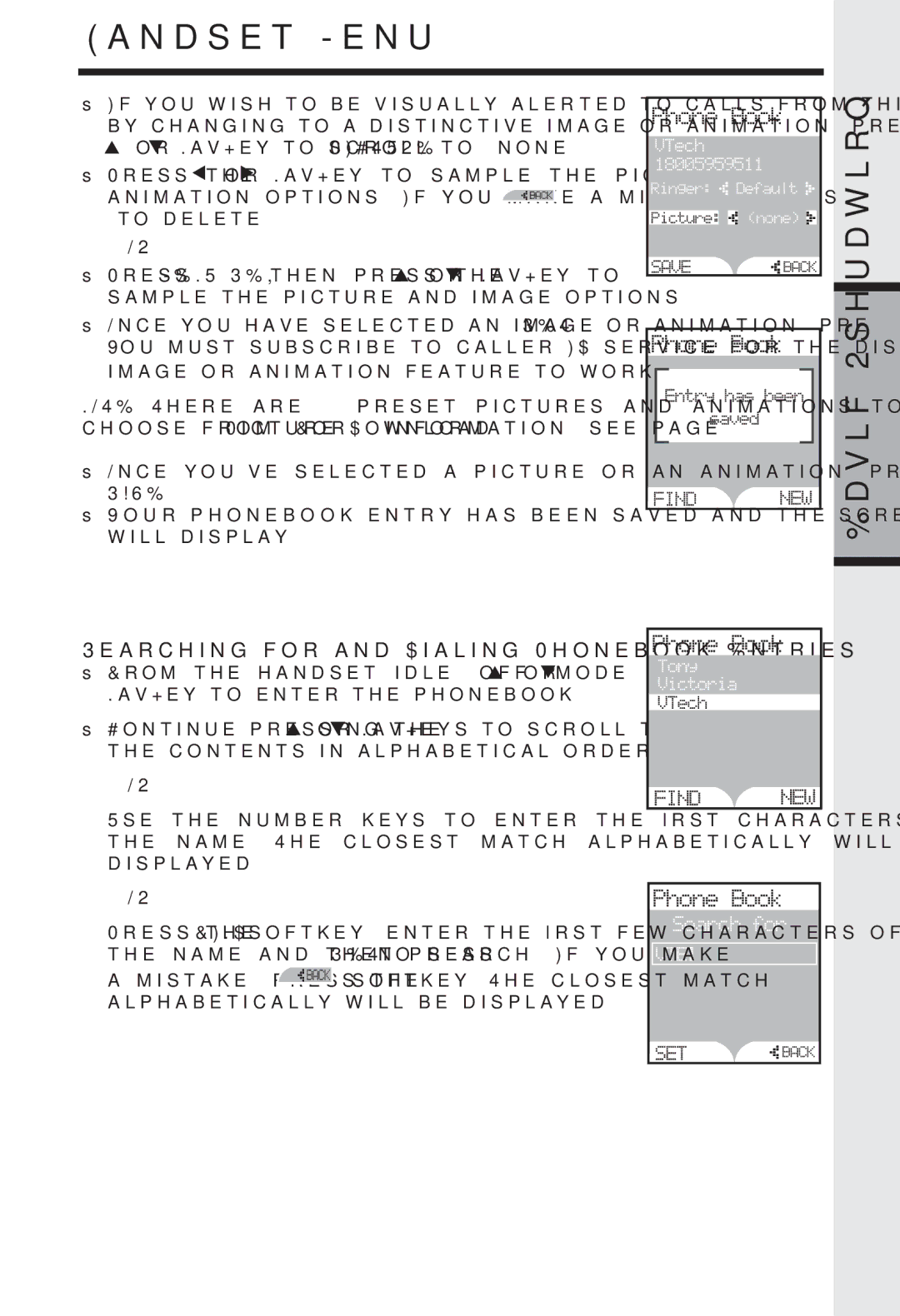 VTech I 5858 user manual Searching for and Dialing Phonebook Entries 