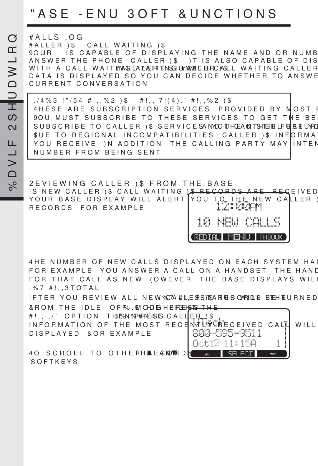 VTech I 5858 user manual Calls Log, Reviewing caller ID from the base, Caller ID call waiting ID, NEW Calls total 