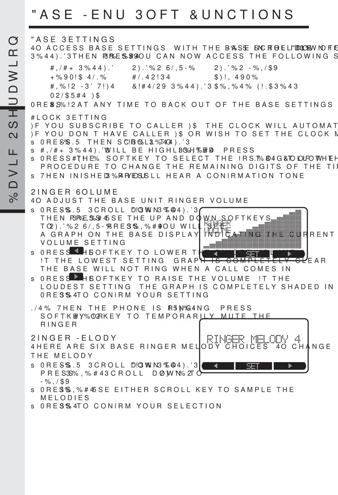 VTech I 5858 user manual Base Settings, Ringer Volume, Ringer Melody 