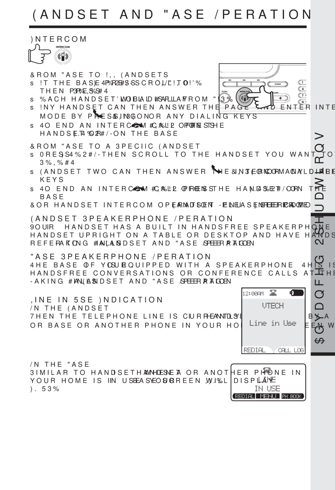 VTech I 5858 user manual Handset Speakerphone Operation, Base Speakerphone Operation, Line in Use Indication 