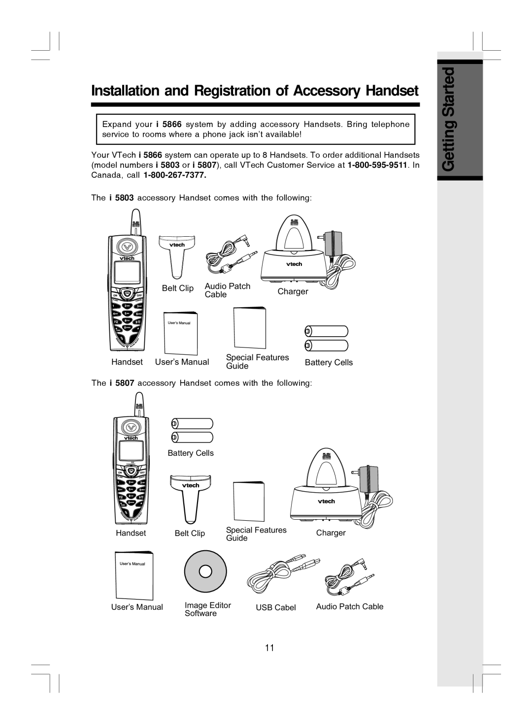 VTech i 5866 important safety instructions Installation and Registration of Accessory Handset 