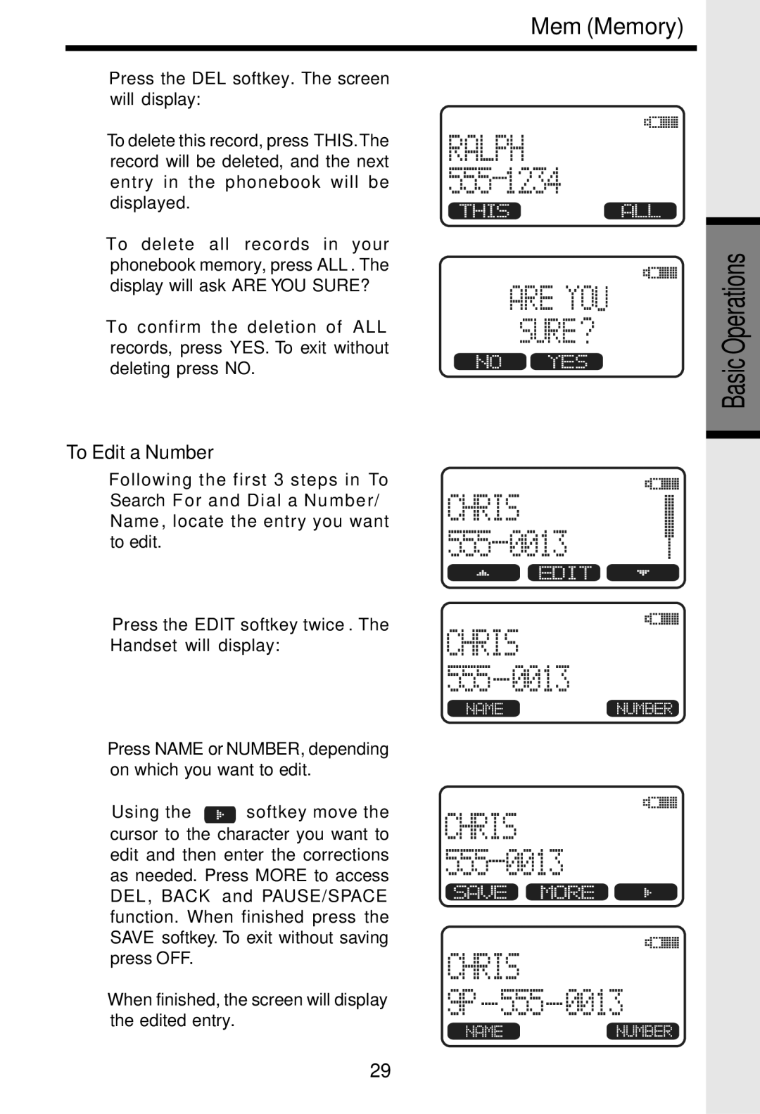 VTech i 5881 important safety instructions To Edit a Number 